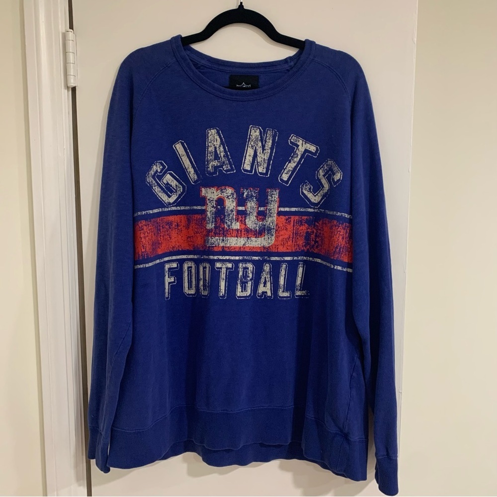 Mens Vintage Inspired‎ NFL Giants Distressed Graphic Sweatshirt Crewneck Size XL